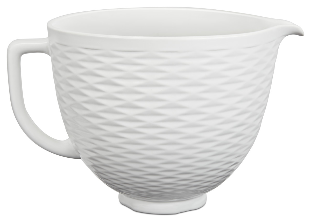 Keramikschüssel 4,7ltr.  weiß, strukturiert  - für Küchenmaschine 4.8L