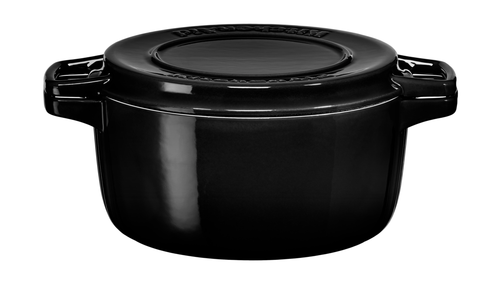 KitchenAid Bräter rund, Gusseisen, schwarz, 24cm